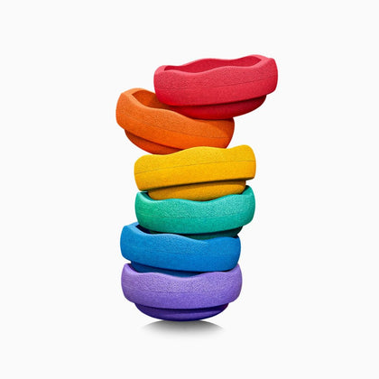 Stapelstein mini stapstenen set van 6 in regenboogkleuren